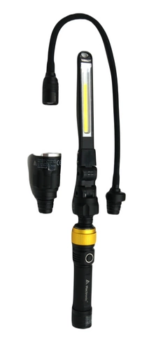 Latarka ręczna/lampa warsztatowa, Mactronic Beemer 4, ładowalna, 180/250/350 lumenów, zestaw