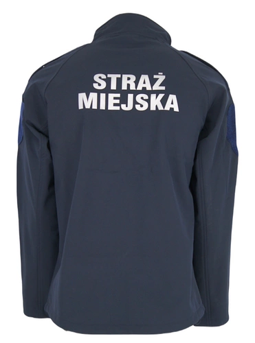 Kurtka Softshell Straż Miejska - granatowy z pagonami - srebrne napisy