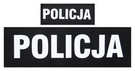 Komplet napisów odblaskowych POLICJA na kamizelkę taktyczną - czarne