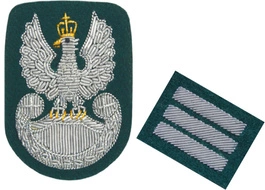 ZESTAW: orzełek i stopień (haftowane bajorkiem) do beretu zielonego Wojska Polskiego