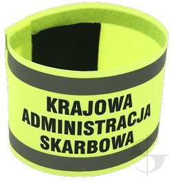 Opaska naramienna odblaskowa z napisem Krajowa Administracja Skarbowa- z rzepem