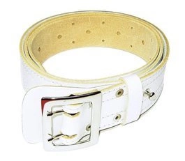 Pas skórzany główny - biały