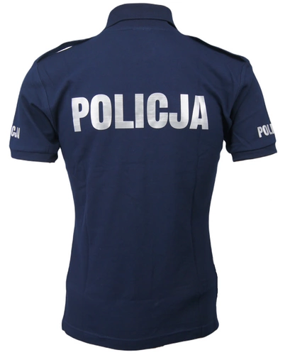 Koszulka polo służbowa POLICJA, napisy odblaskowe - damska