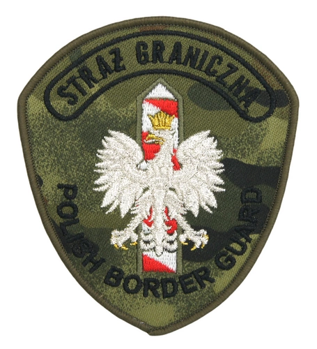 Emblemat naramienny Straży Granicznej "POLISH BORDER GUARD" - polowy wzór SG14