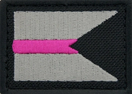 Flaga (proporczyk) naramienna - 1 i 2 Pułk Szwoleżerów - z rzepem