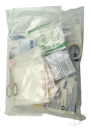 Apteczka z wyposażeniem - zielona