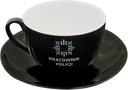 Filiżanka ze spodkiem czarna - Pracownik Policji