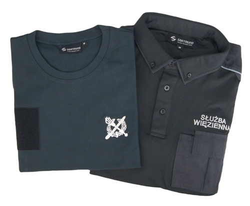 ZESTAW: Koszulka specjalna (typu T-shirt) Służby Więziennej - bawełniana i Koszulka specjalna (typu polo) Służby Więziennej