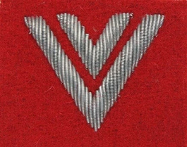 Stopień Wojska Polskiego haftowany bajorkiem do beretu szkarłatnego - starszy sierżant