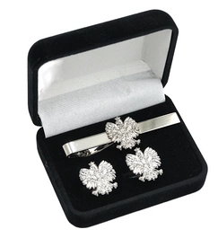 Komplet spinek - orzełek srebrny