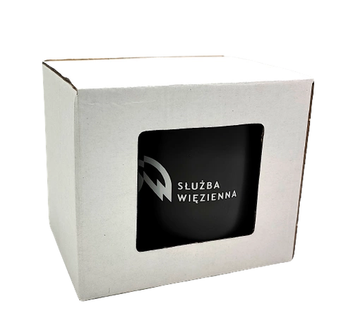 Kubek w kolorze grafit matowy z logo SW