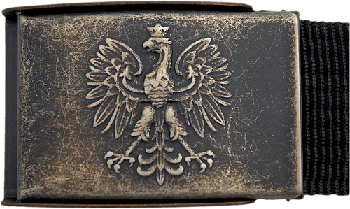 Pas parciany - czarny z klamrą antyczne złoto