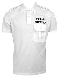 Koszulka polo Straż Miejska - biała (haft czarny)