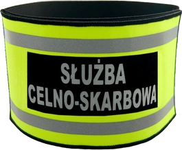 Opaska naramienna odblaskowa z napisem SŁUŻBA CELNO-SKARBOWA - z rzepem