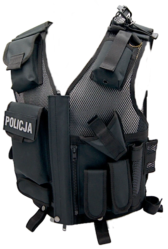 Kamizelka taktyczna Policji - czarna - bez napisów
