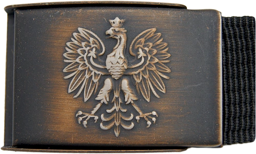 Pas parciany - czarny z klamrą antyczna miedź