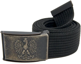 Pas parciany - czarny z klamrą antyczne złoto