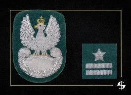 ZESTAW: orzełek i stopień (haftowane bajorkiem) do beretu zielonego Wojska Polskiego