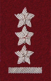 Stopień Wojska Polskiego haftowany bajorkiem do beretu bordowego (tłoczonego) - porucznik