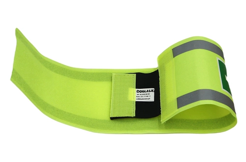 Opaska naramienna odblaskowa RATOWNIK + symbol krzyża - z rzepem