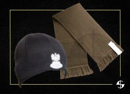 ZESTAW: Szalik zimowy khaki i czapka zimowa SG