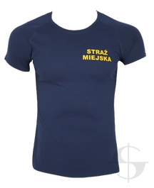 T-shirt poliestrowy, granatowy Straż Miejska - damski