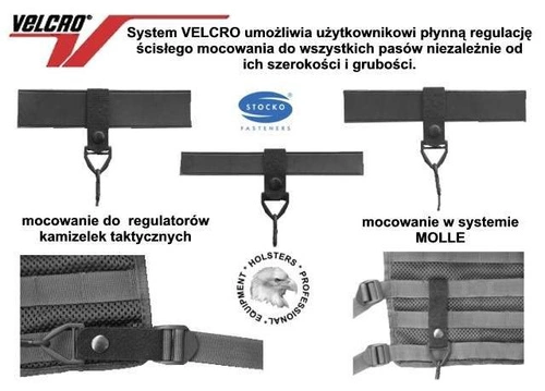 Profesjonalna smycz taktyczna do broni palnej z systemem montażu VELCRO