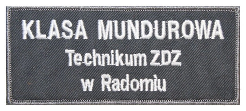 Emblemat szkolny "KLASA MUNDUROWA Technikum ZDZ w Radomiu"