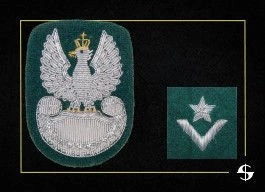 ZESTAW: orzełek i stopień (haftowane bajorkiem) do beretu zielonego Wojska Polskiego