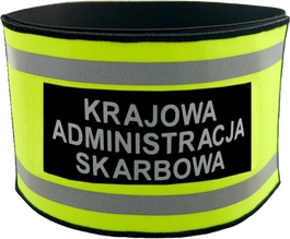 Opaska naramienna odblaskowa z napisem KRAJOWA ADMINISTRACJA SKARBOWA - z rzepem