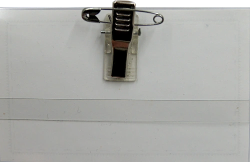 Identyfikator z klipsem i agrafką