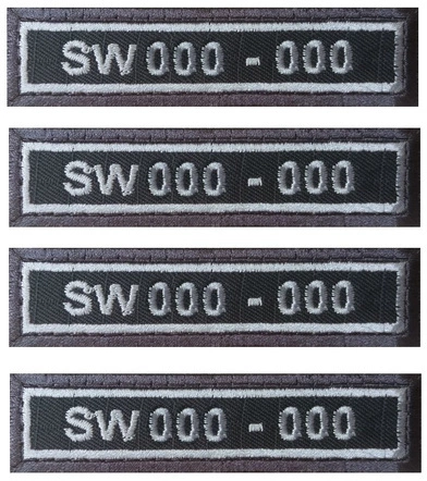 Znak identyfikacyjny Służby Więziennej x4 szt.- numeryczny specjalny  