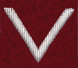 Stopień Wojska Polskiego haftowany bajorkiem do beretu bordowego (tłoczonego) - sierżant