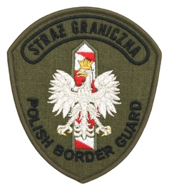 Emblemat naramienny Straży Granicznej "POLISH BORDER GUARD" - służbowy oliwkowy