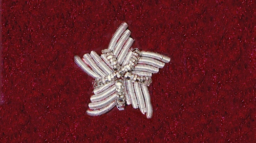 Stopień Wojska Polskiego haftowany bajorkiem do beretu bordowego (tłoczonego) - chorąży