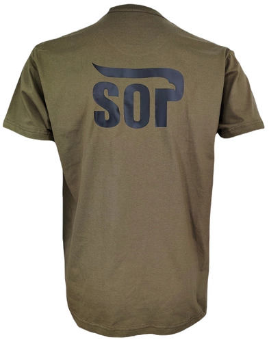 T-shirt, Koszulka polowa khaki z logo SOP