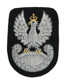 Orzełek Wojska Polskiego do beretu czarnego - haftowany bajorkiem