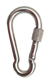 Karabińczyk nierdzewny z zabezpieczeniem - 80 mm