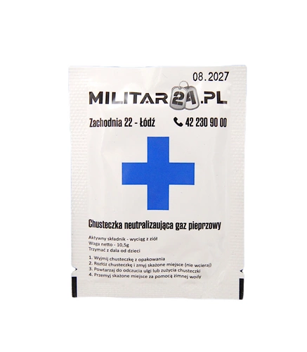 Chusteczka czyszcząco-kojąca NEUTRALIZUJĄCA gaz pieprzowy