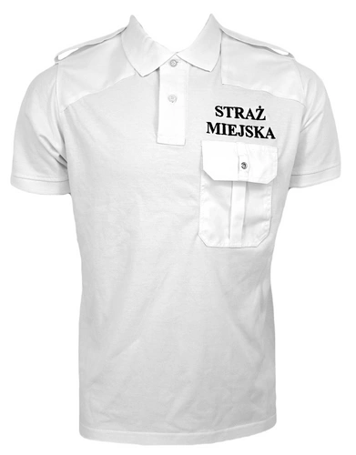 Koszulka polo Straż Miejska - biała (haft czarny)