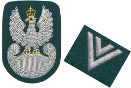 ZESTAW: orzełek i stopień (haftowane bajorkiem) do beretu zielonego Wojska Polskiego
