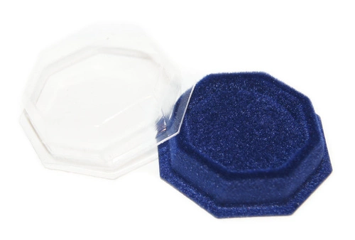 Etui na pin - ośmiokątne z gąbką, granatowe