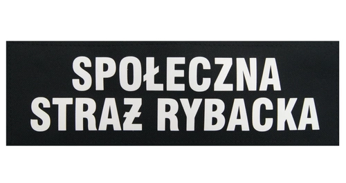 Napis SPOŁECZNA STRAŻ RYBACKA na kamizelkę taktyczną