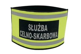 Opaska naramienna odblaskowa z napisem SŁUŻBA CELNO-SKARBOWA - ze ściągaczem gumowym