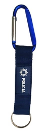 Krótka smycz do kluczy z karabinkiem - Policja