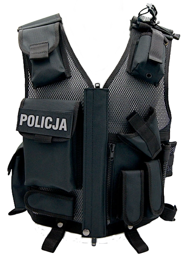 Kamizelka taktyczna Policji - czarna - bez napisów
