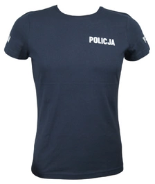 T-shirt granatowy Policji - damski