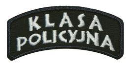Emblemat łuczek KLASA POLICYJNA - czarny