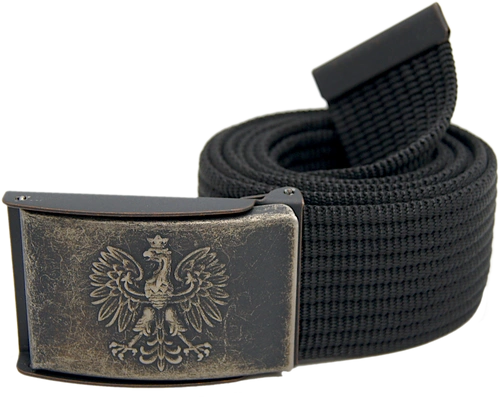 Pas parciany - czarny z klamrą antyczne złoto