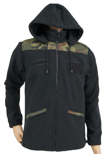 Polar czarny z obszyciami w kamuflażu pantera + kaptur